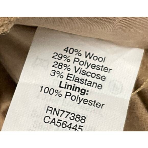 J. CREW Mini Skirt City Sidewalk Pleated Camel Tan Khaki sz 2 Wool Stretch - Picture 8 of 10